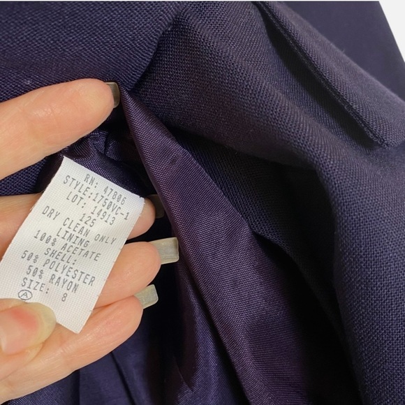 VTG NOS Oleg Cassini Women's Blazer Dbl Breasted Power Jacket Modern Shoulders - Picture 7 of 7